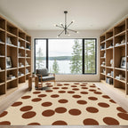 Brown Polka Dot Neutral Field Rug