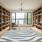 Powdery Blue Abstract Wave Rug