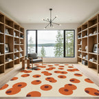Orange Tan Clustered Circles Rug