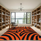 Bold Orange Abstract Swirl Rug