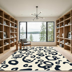 Bold Black Spots Cream Background Rug