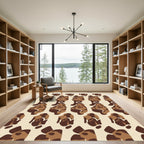 Brown Abstract Camouflage Shapes Rug