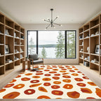 Earthy Orange Ochre Abstract Shapes Rug