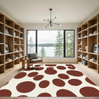 Warm Brown Polka Dot Composition Rug