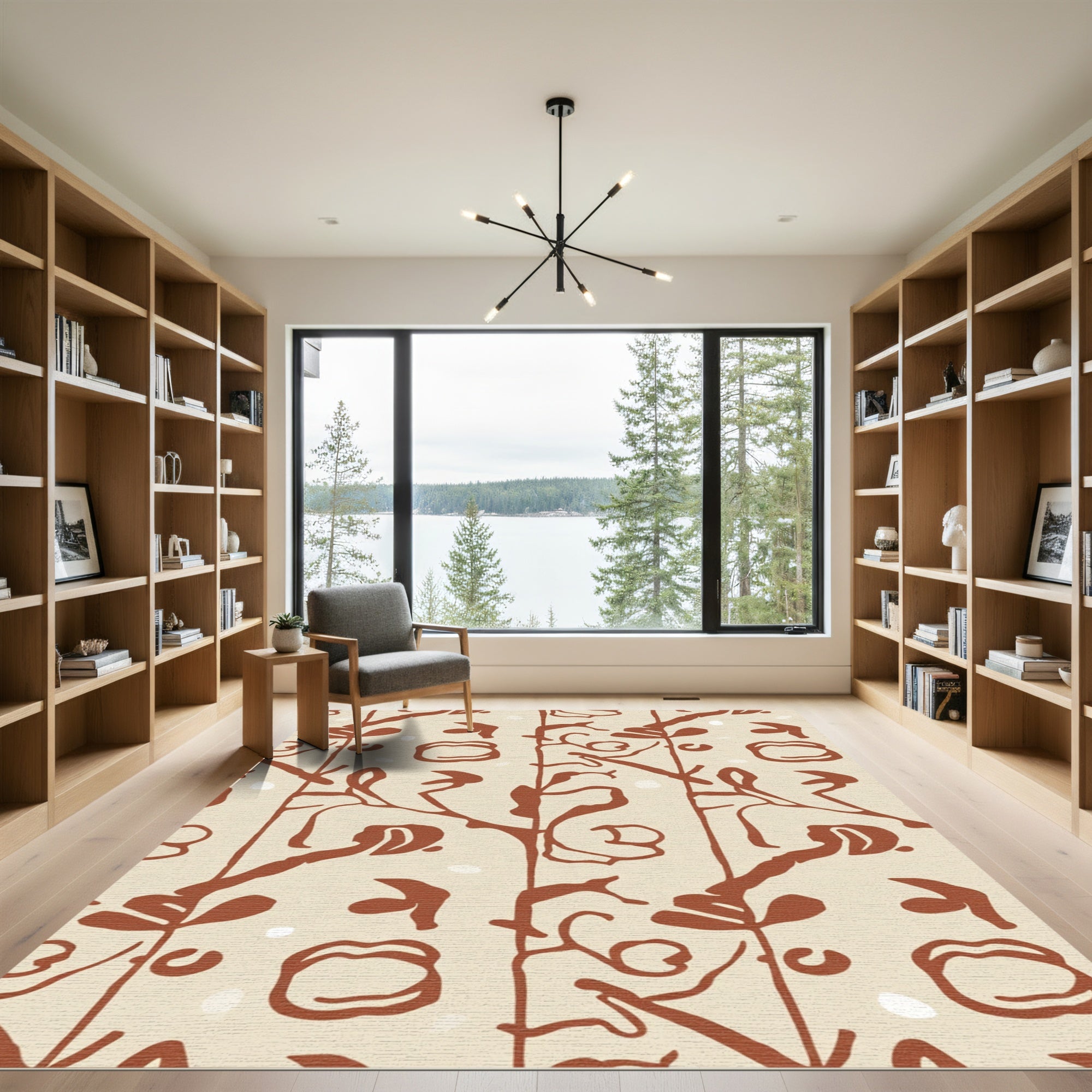 Brown Abstract Willow Grove Rug