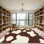 Brown White Blotchy Spots Rug