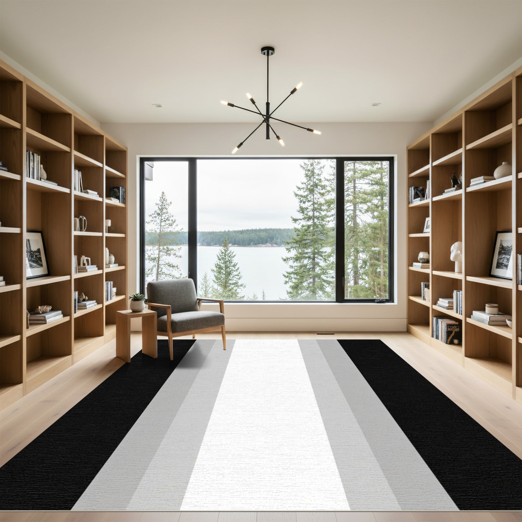 Monochromatic Vertical Stripe Gradient Rug