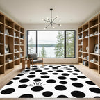 Black White Polka Dot Sprouts Rug