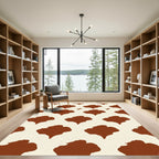 Brown Cream Abstract Splatter Rug