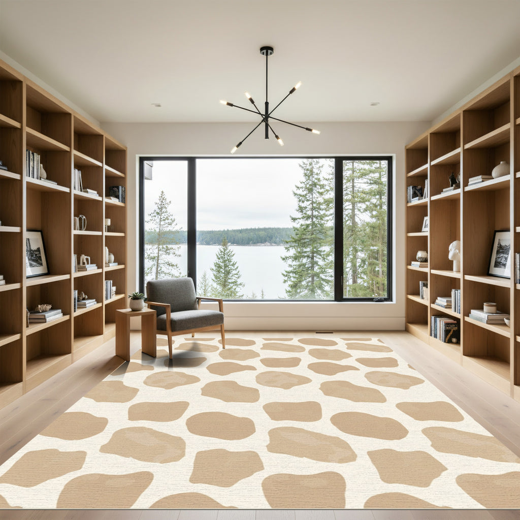 Minimalist Beige Organic Spot Rug