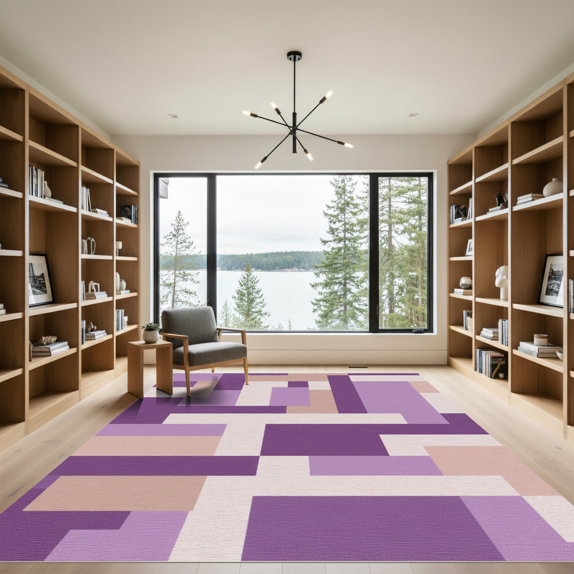 Cool Geometric Shapes Lavender Rug