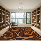 Dark Chocolate Swirl Ribbon Design Rug