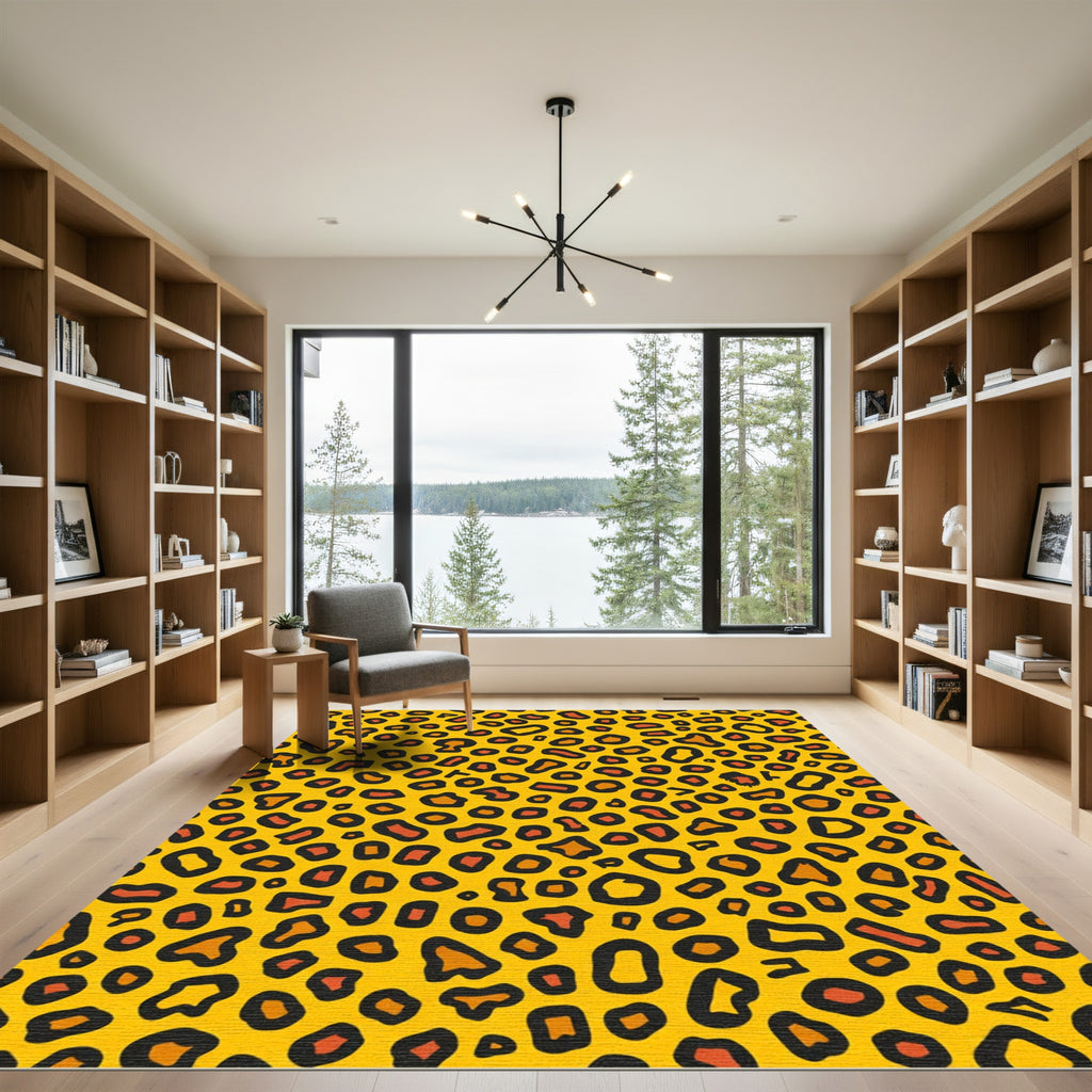 Bold Orange Leopard Spot Rug