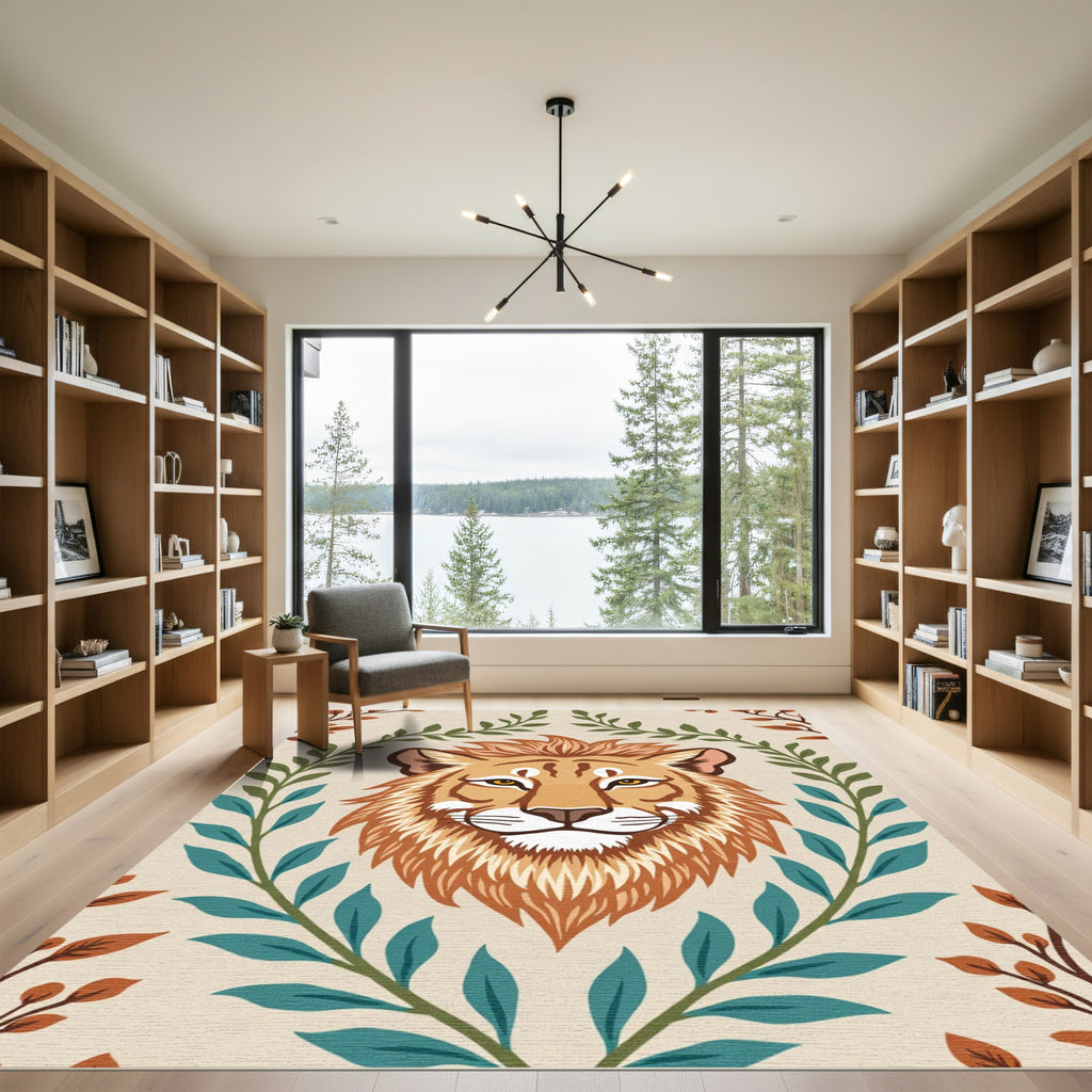 Golden Lion Laurel Wreath Rug
