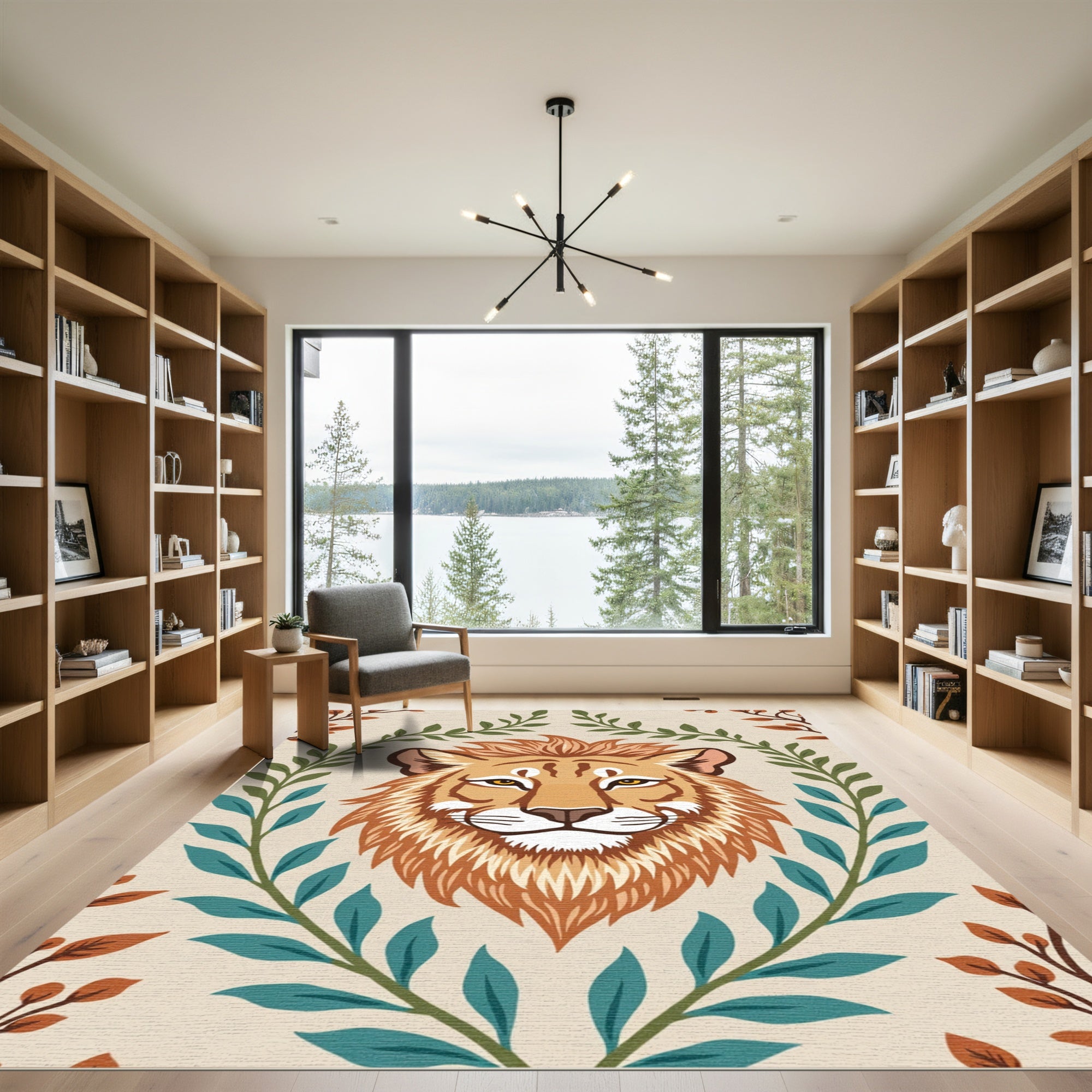 Golden Lion Laurel Wreath Rug