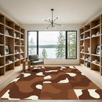 Retro Chocolate Cream Organic Squares Rug
