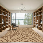 Rustic Brown Swirl Organic Rug