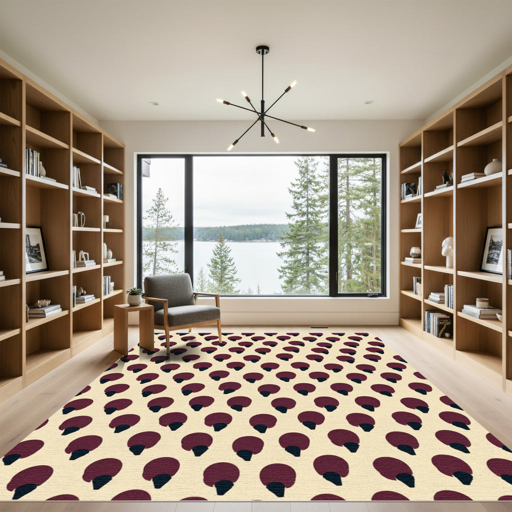 Deep Red Droplet Cluster Rug