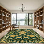 Golden Forest Animals Sunburst Rug