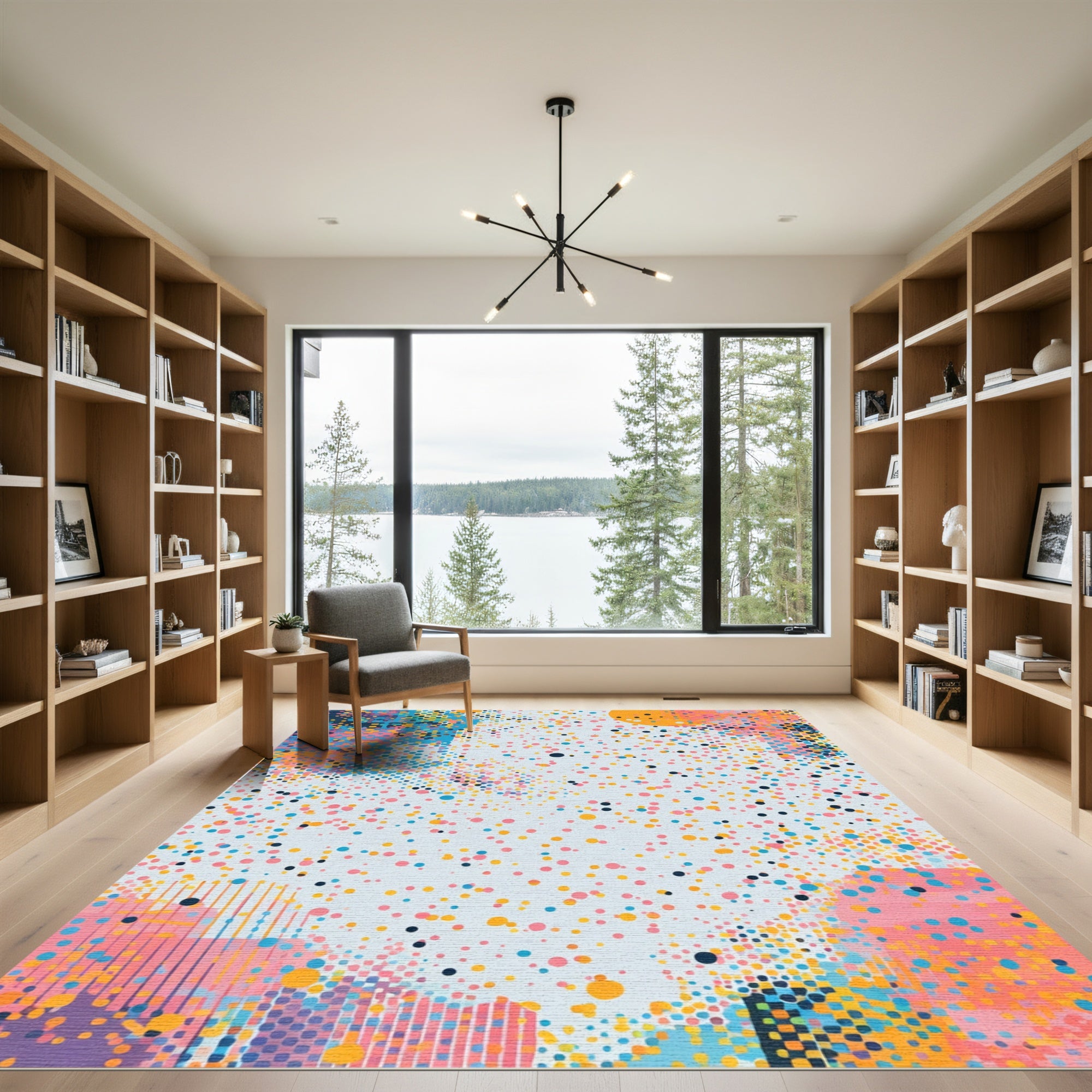 Whimsical Colorful Confetti Scatter Rug