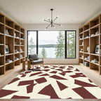 Deep Crimson Irregular Shapes Rug