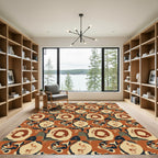 Earthy Abstract Floral Figures Rug