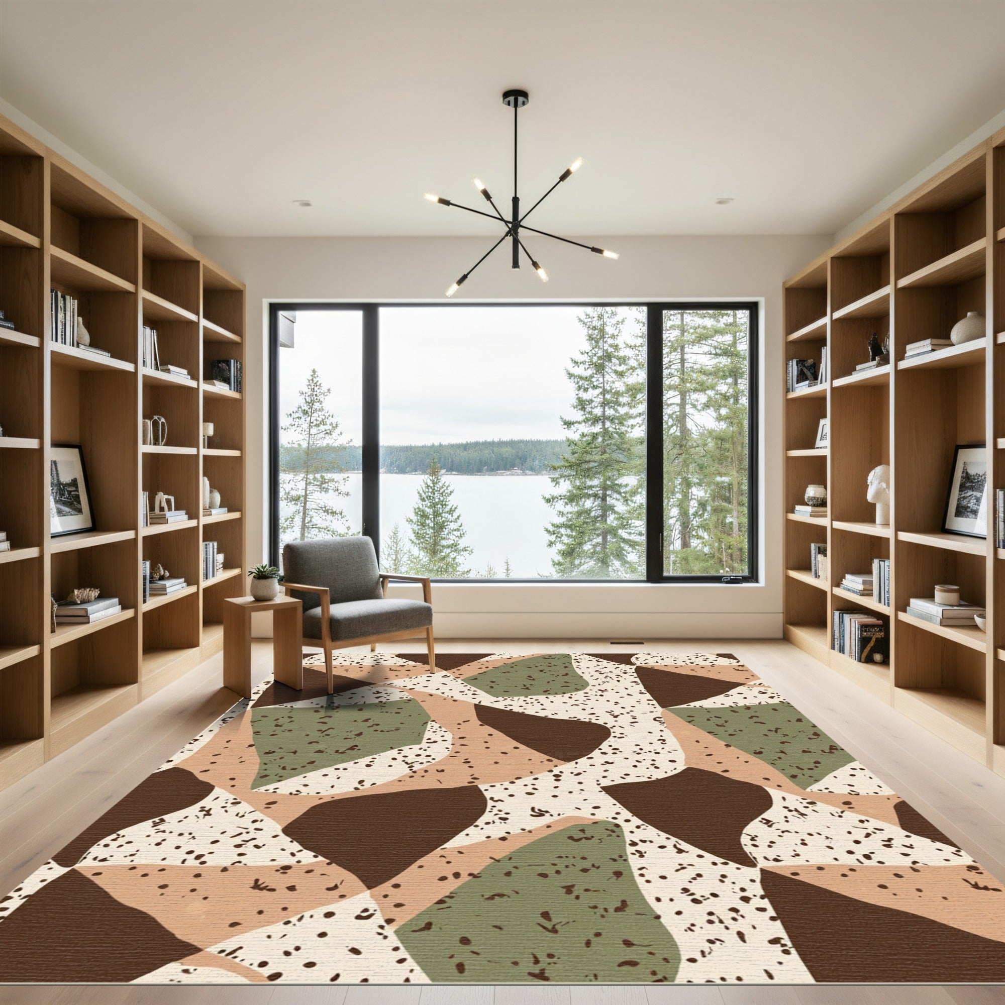 Earthy Organic Terrazzo Shape Rug
