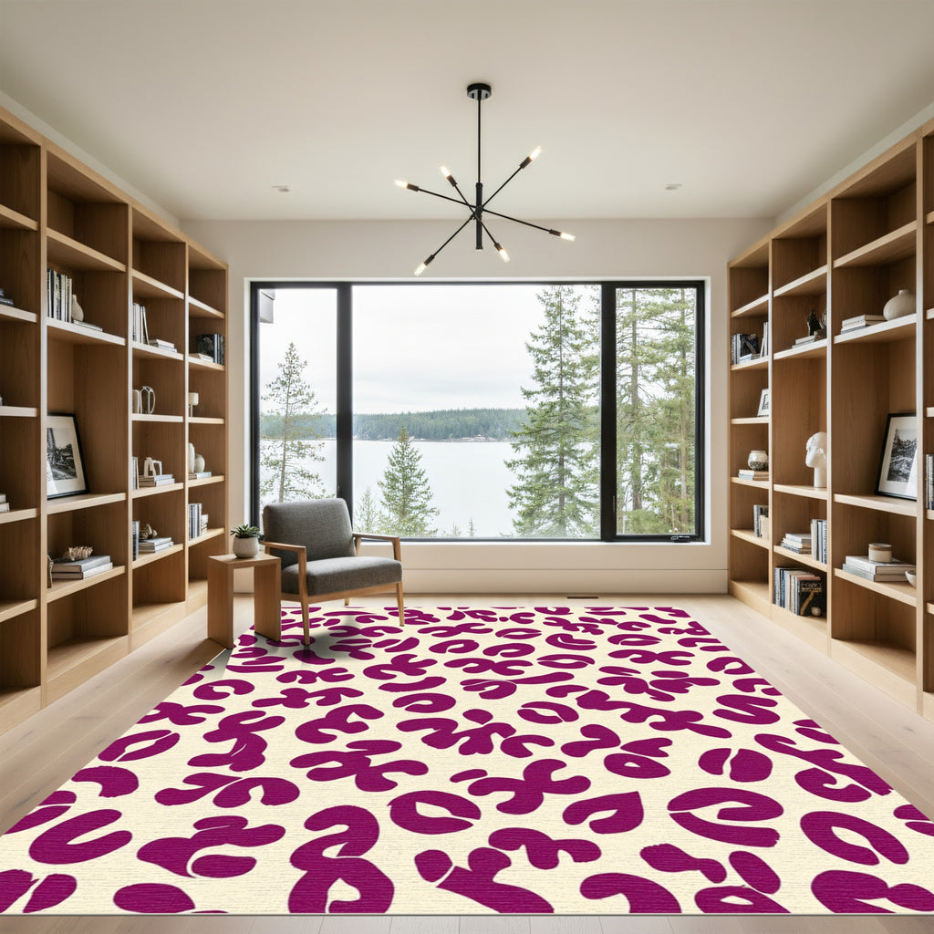 Jungle Crimson Abstract Spot Rug
