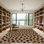 Brown Black Polka Dot Field Rug