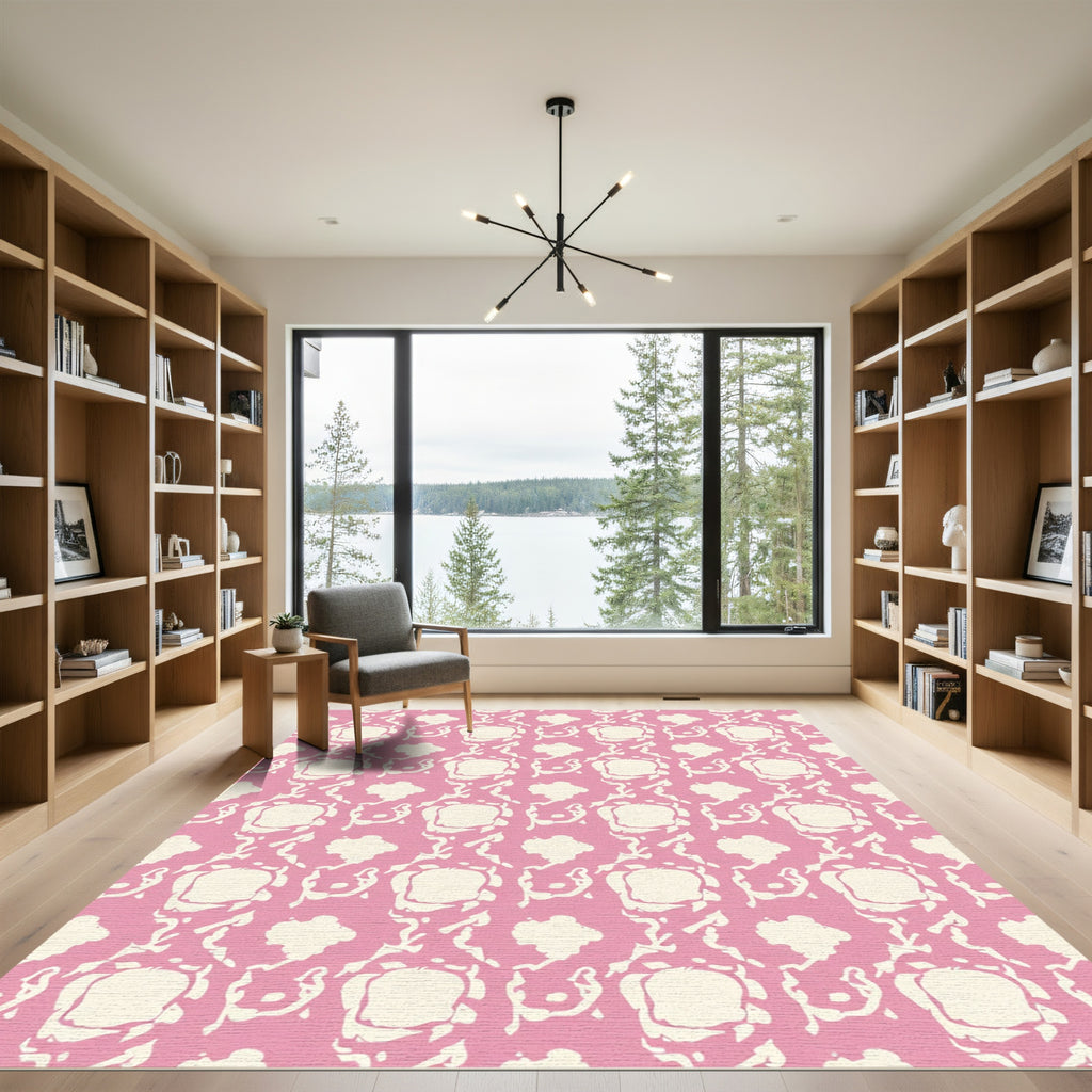 Pastel Pink Organic Blobs Rug