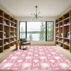 Pastel Pink Organic Blobs Rug