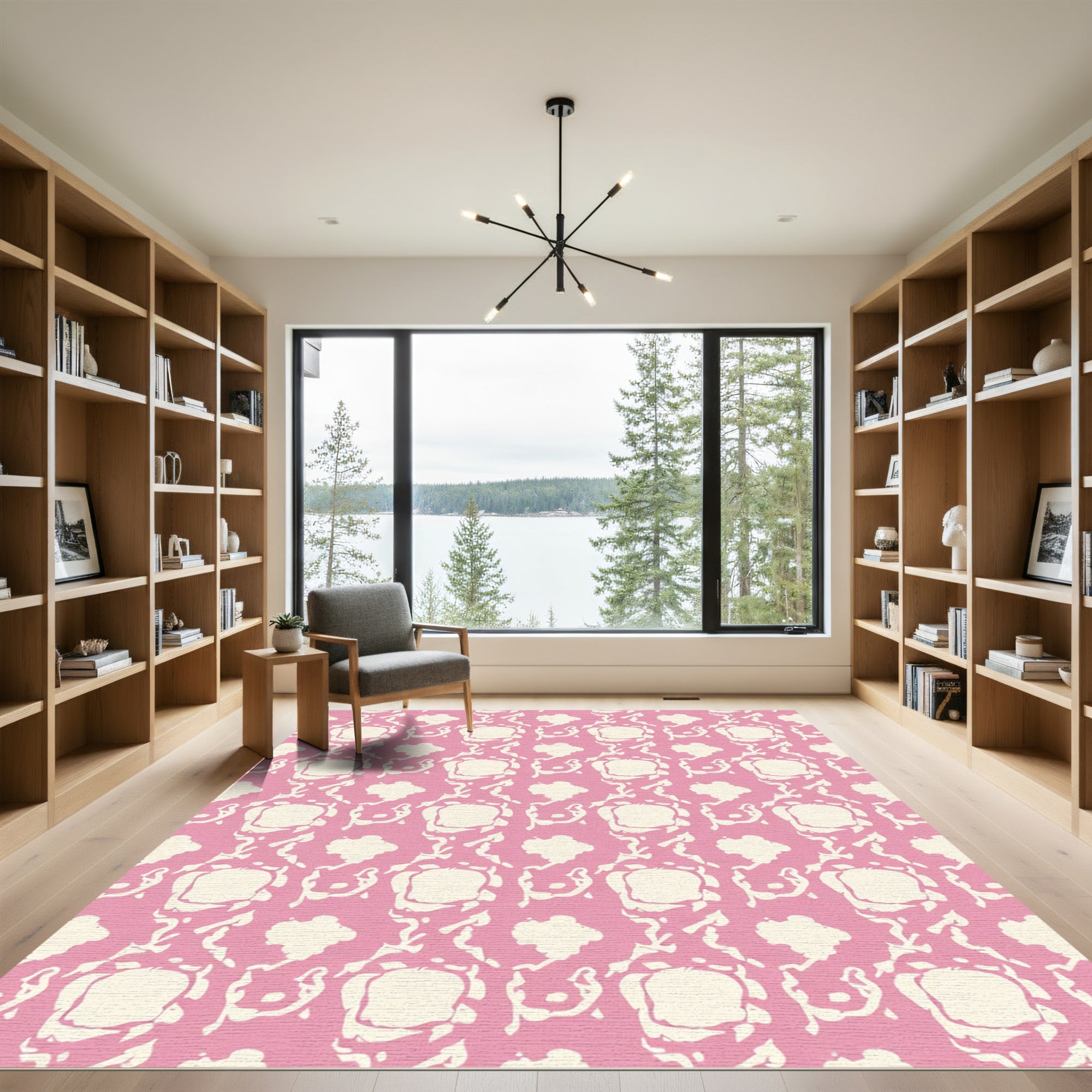 Pastel Pink Organic Blobs Rug