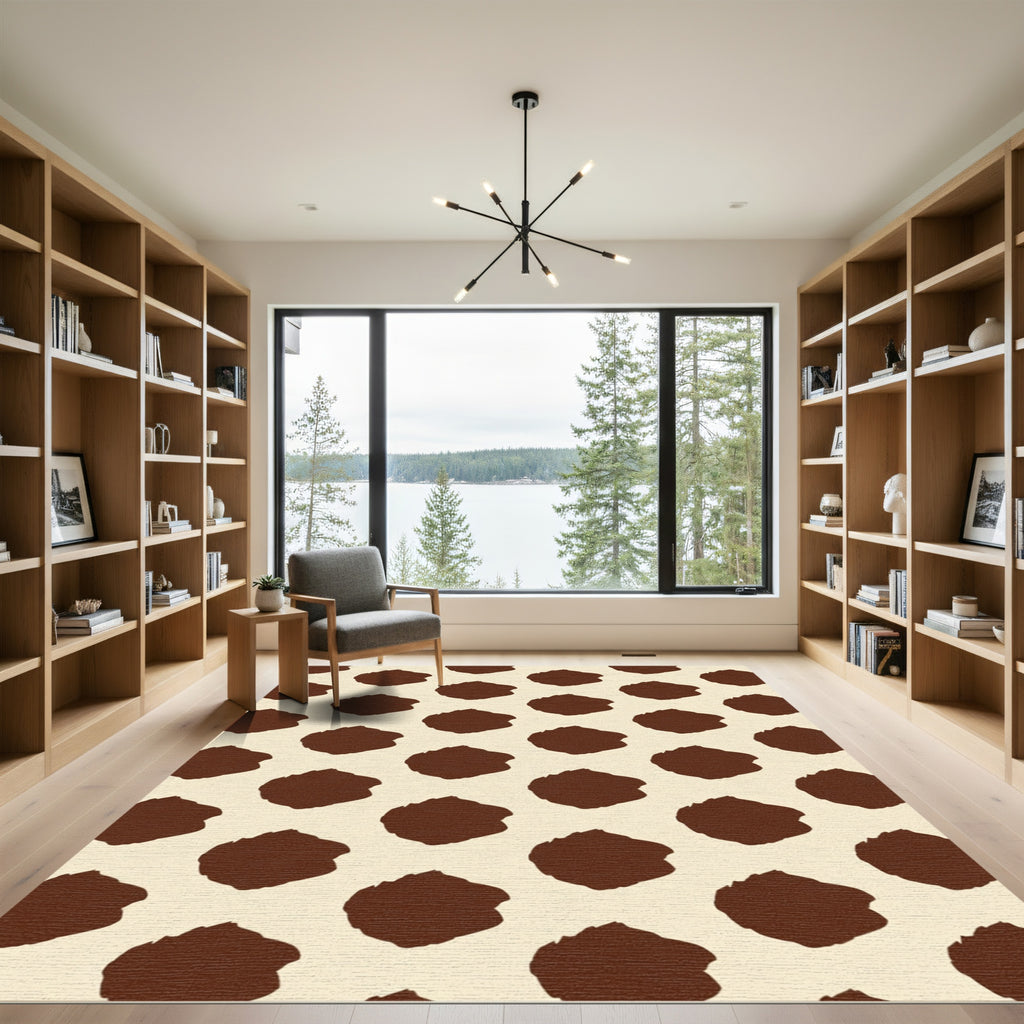 Brown Spotty Cream Spots Rug