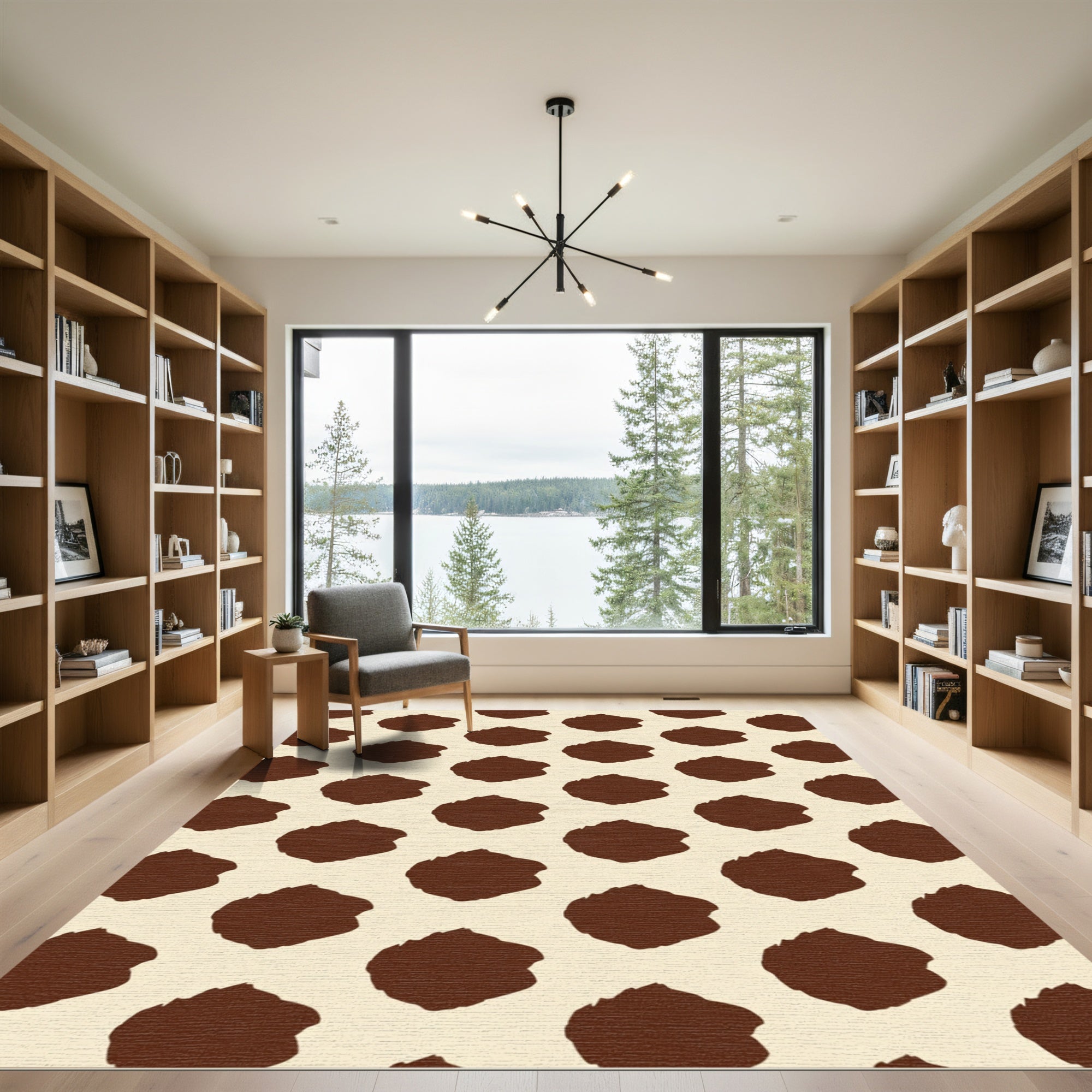 Brown Spotty Cream Spots Rug