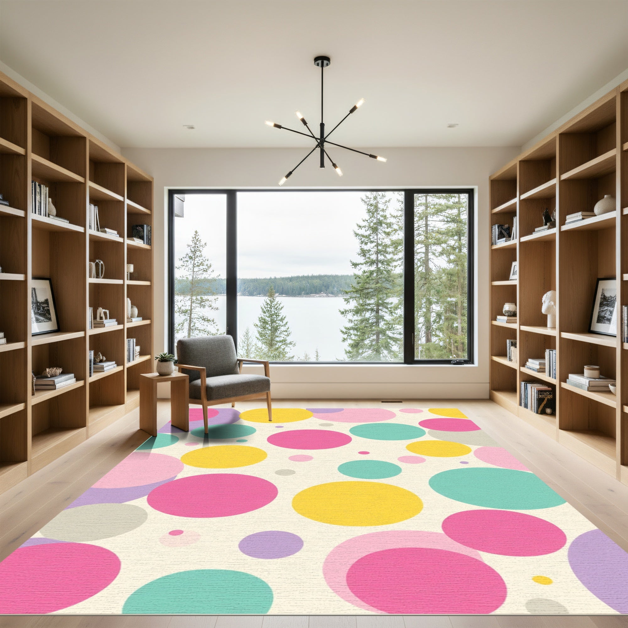 Playful Multicolor Polka Dot Circles Rug