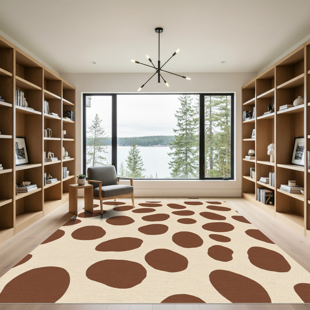 Chocolate Brown Natural Spots Rug