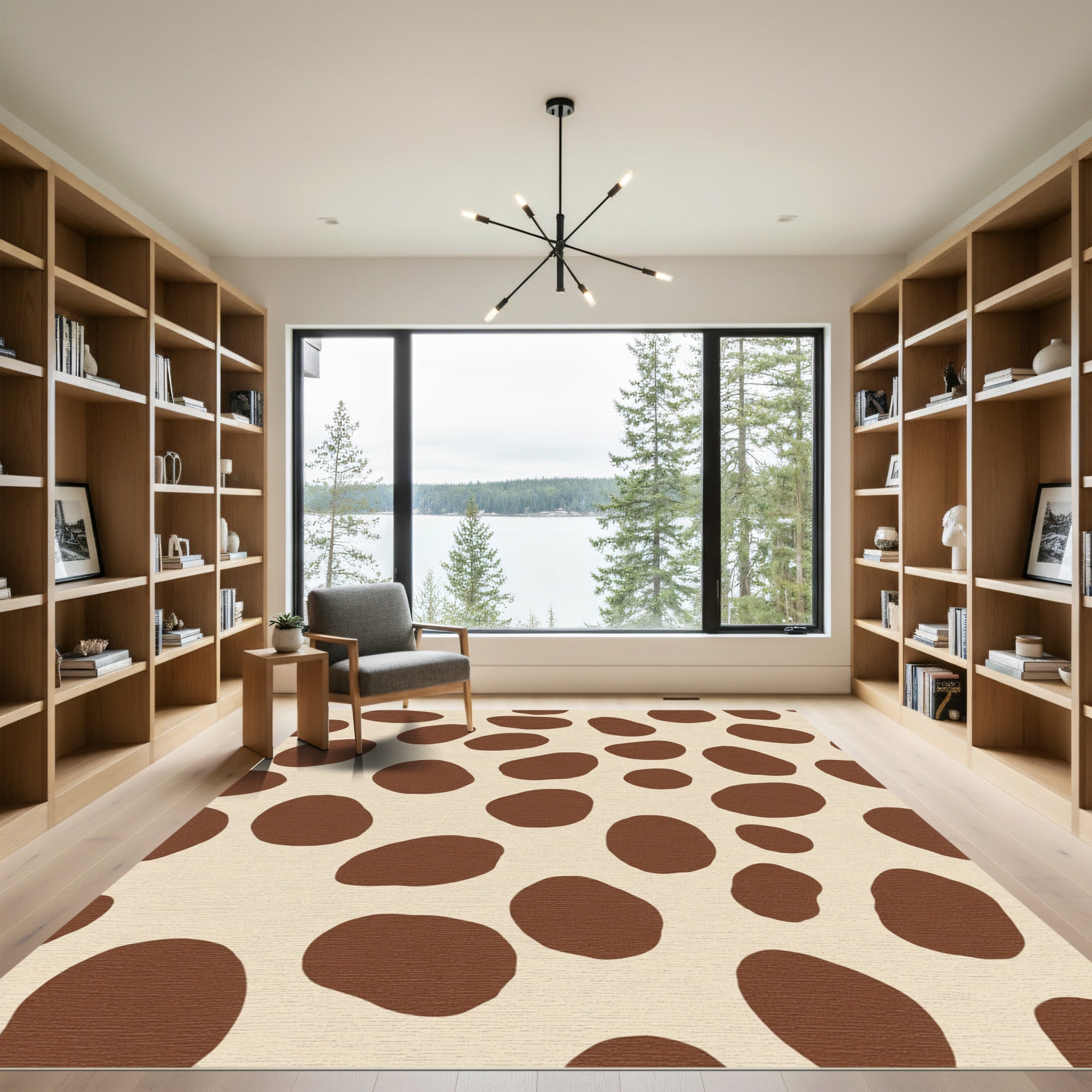 Chocolate Brown Natural Spots Rug
