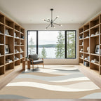 Earthy Abstract Wavy Hills Rug