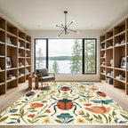 Whimsical Insect Garden Floral Whimsy Rug