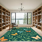 Whimsical Garden Butterfly Medley Rug