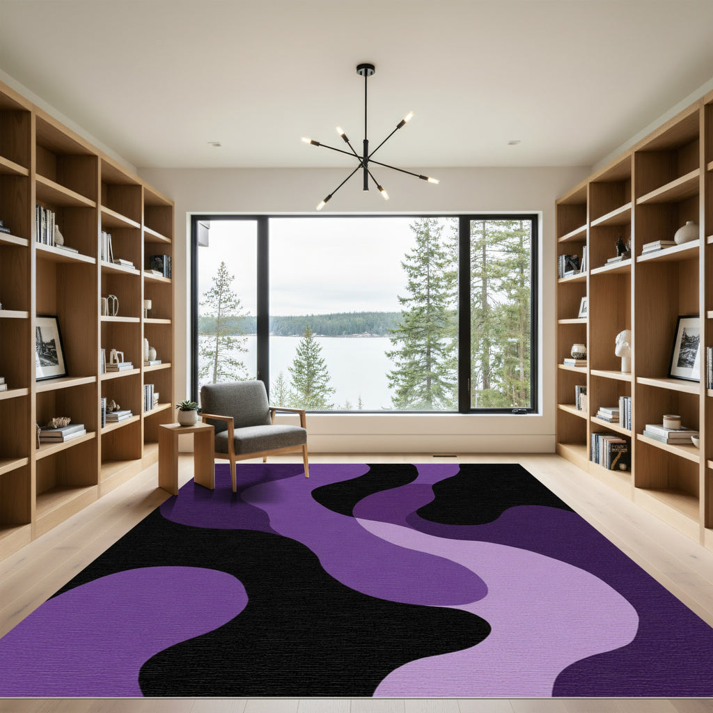 Deep Purple Gradient Flow Rug
