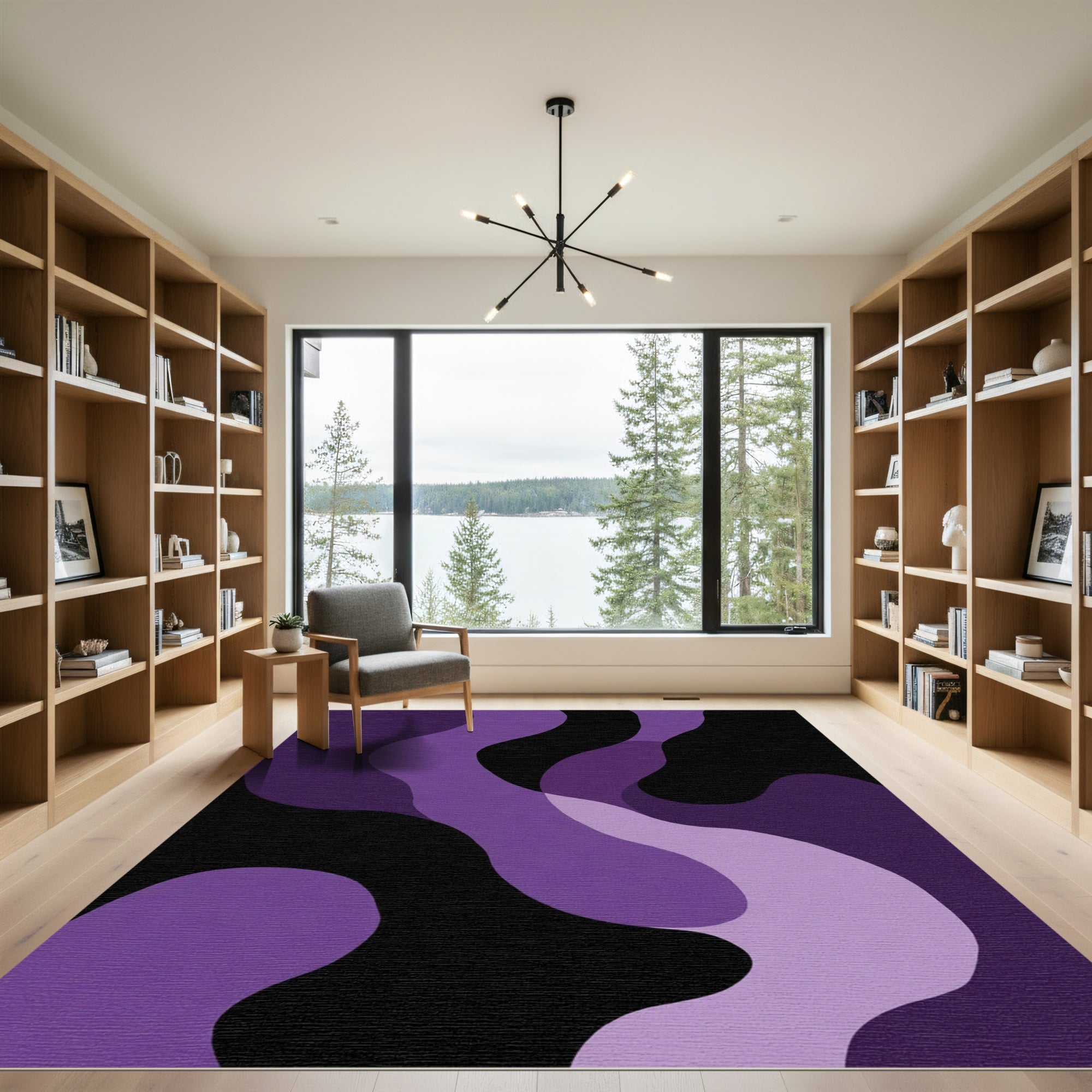 Deep Purple Gradient Flow Rug