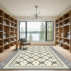 Geometric Diamond Lattice Cream Rug
