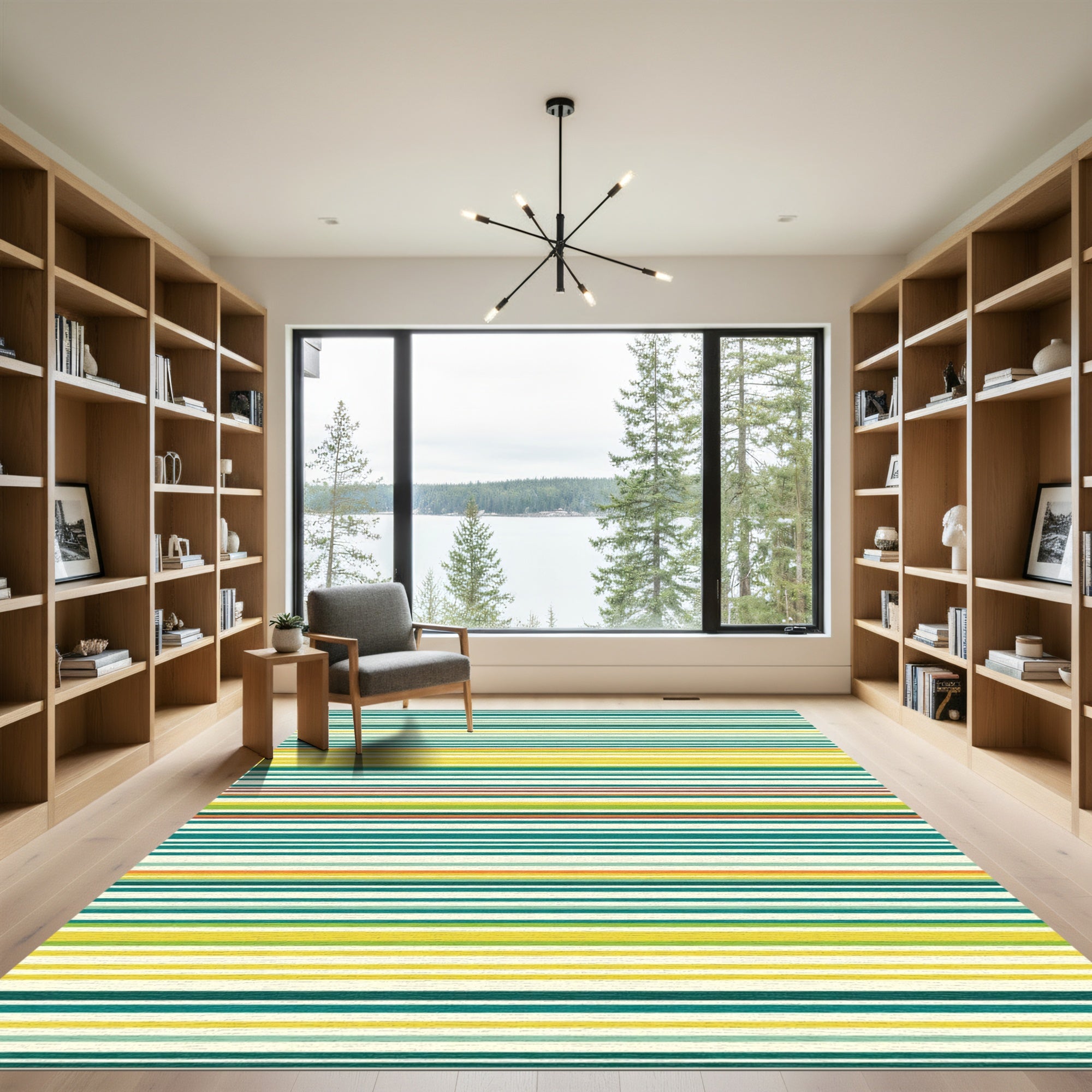 Colorful Horizontal Stripe Accent Rug