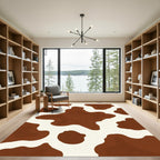 Brown White Irregular Spots Rug
