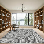 Monochromatic Swirl Abstract Flow Rug