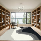 Monochrome Abstract Flow Rug