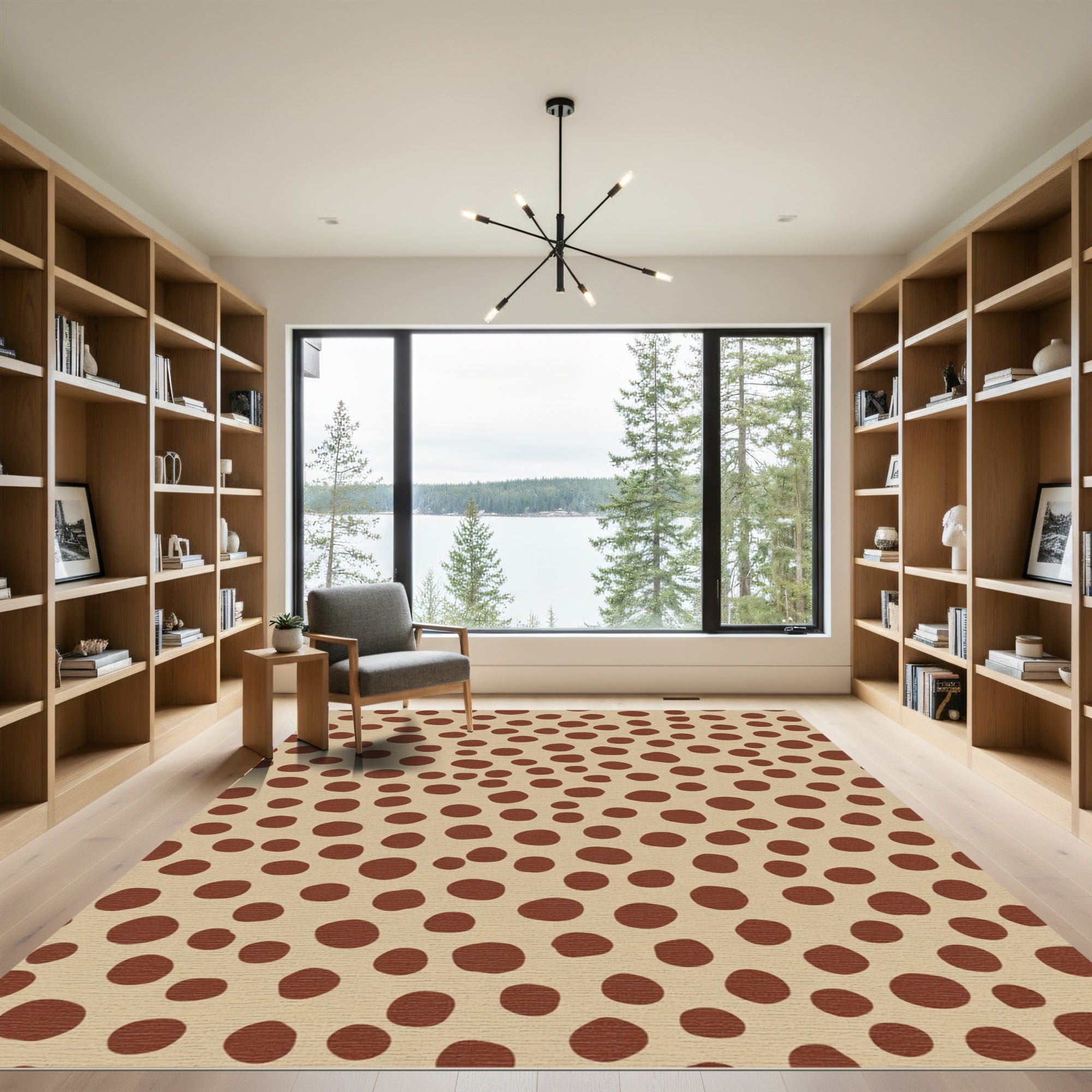 Earthy Brown Polka Dot Scatter Rug