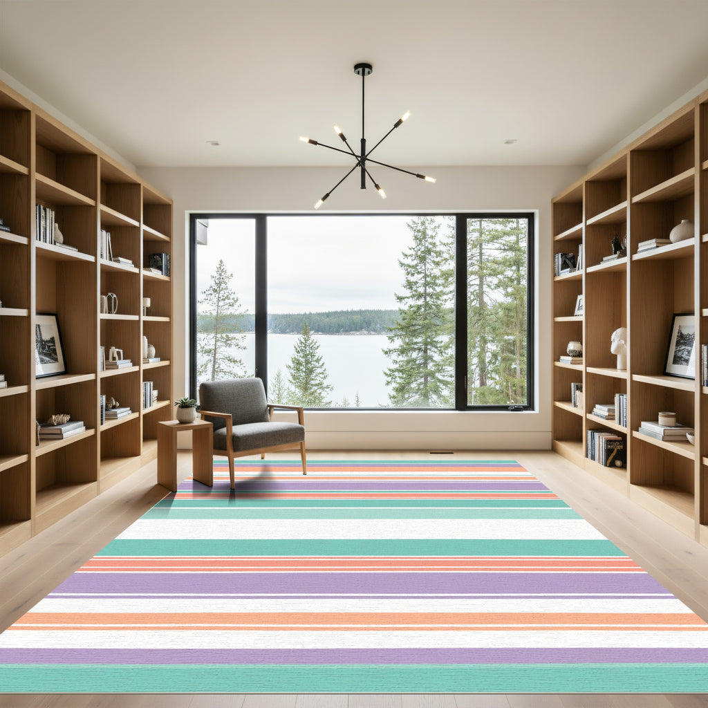 Pastel Stripe Composition Rug