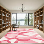 Pink Swirl Ribbon Abstract Rug